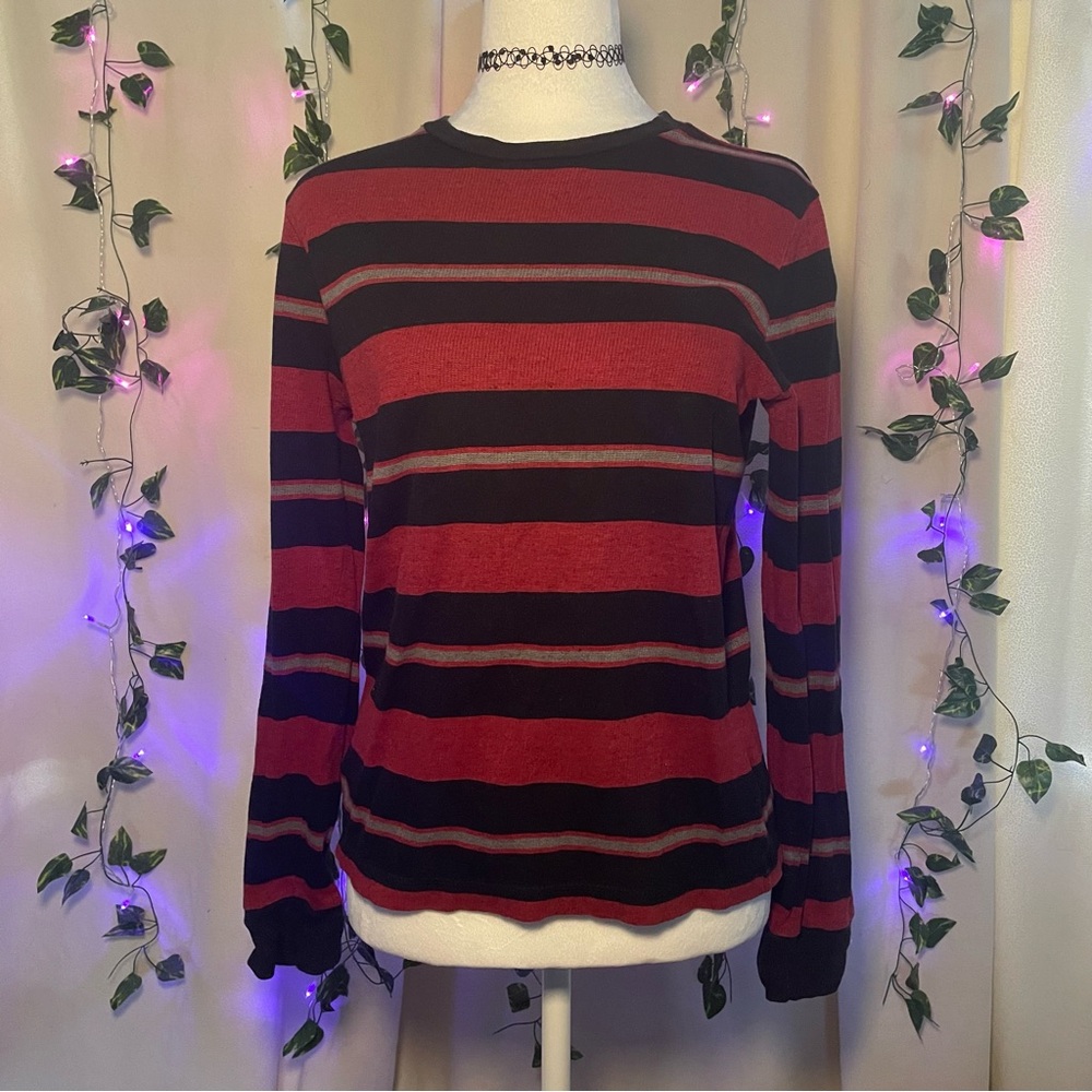 Mall goth Striped long sleeve